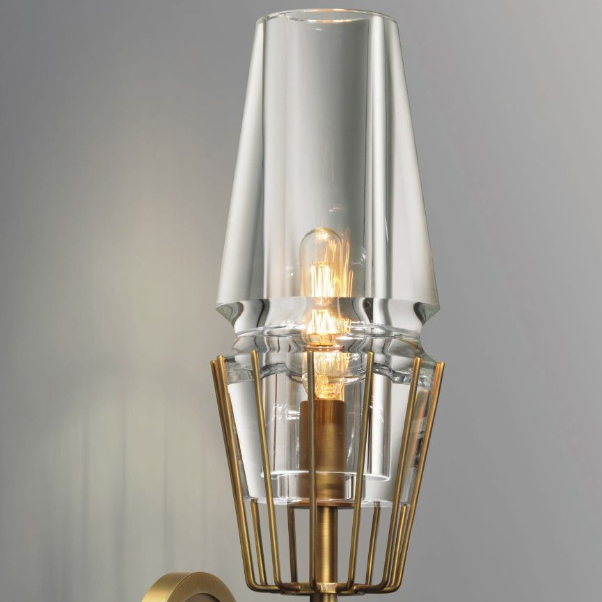 Geometrischer Schattenkristallwandleuchter moderner Wandmontageleuchte in Nickel