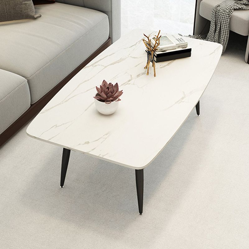 Rectangle Slate Coffee Table Glam 4 Legs Coffee Cocktail Table