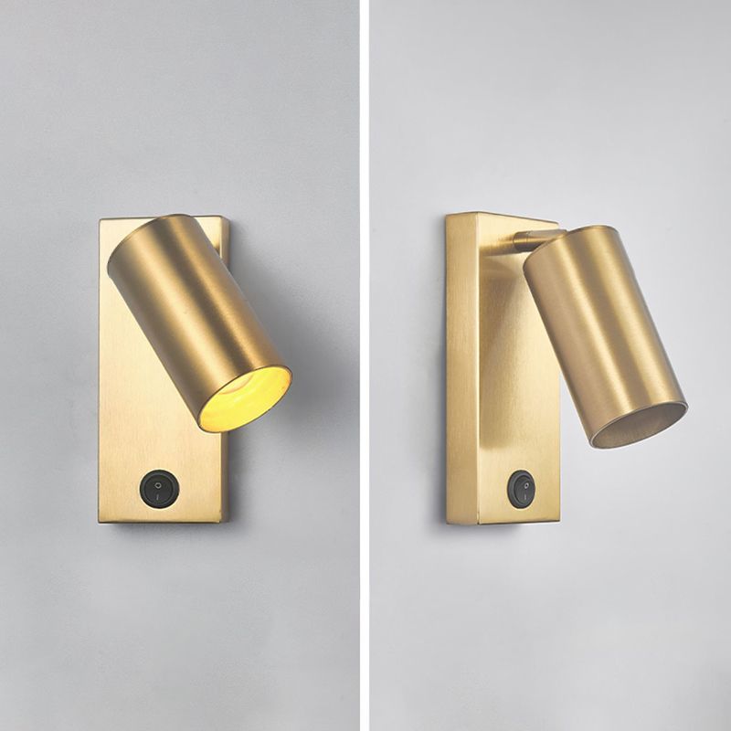 Modern Simple Iron Wall Light Cylinder Shape Rotatable Wall Lamp for Living Room