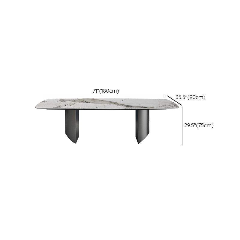 Silver Base Dinner Room Kitchen Table Contemporary Dining Table