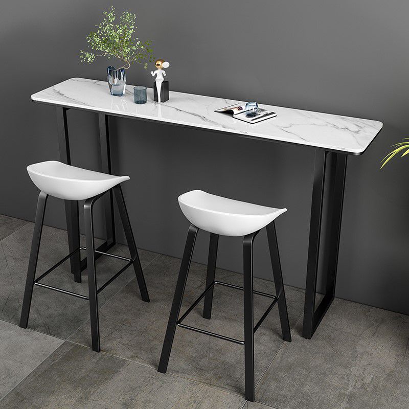 Industrial Rectangle Bar Table Set 1/2/3/5 Pieces Stone Counter Table for Indoor