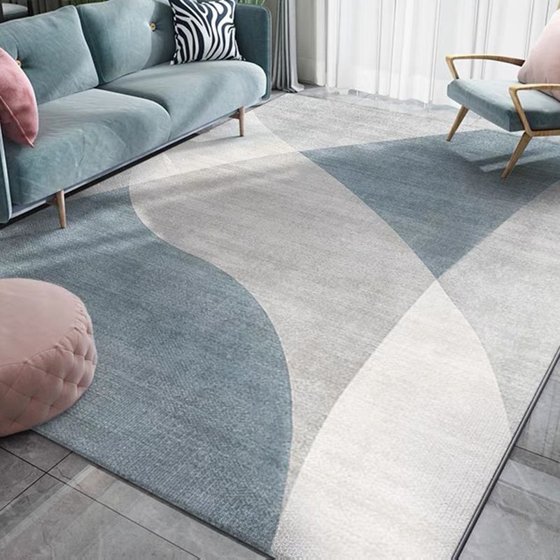 Minimalist Geometry Print Area Carpet Polyester Indoor Rug Non-Slip Backing Area Rug for Living Room