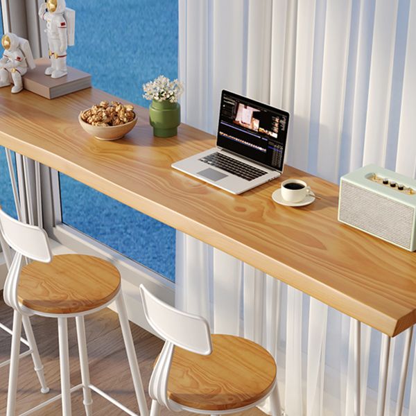 Modern Style Bistro Bar Table Rectangle Wood Metal Base Bar Table for Home