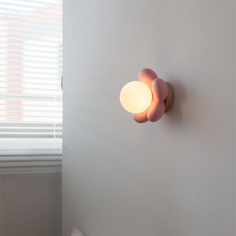 White/Pink Wood Lighting Modernism Wall Light for Foyer Home