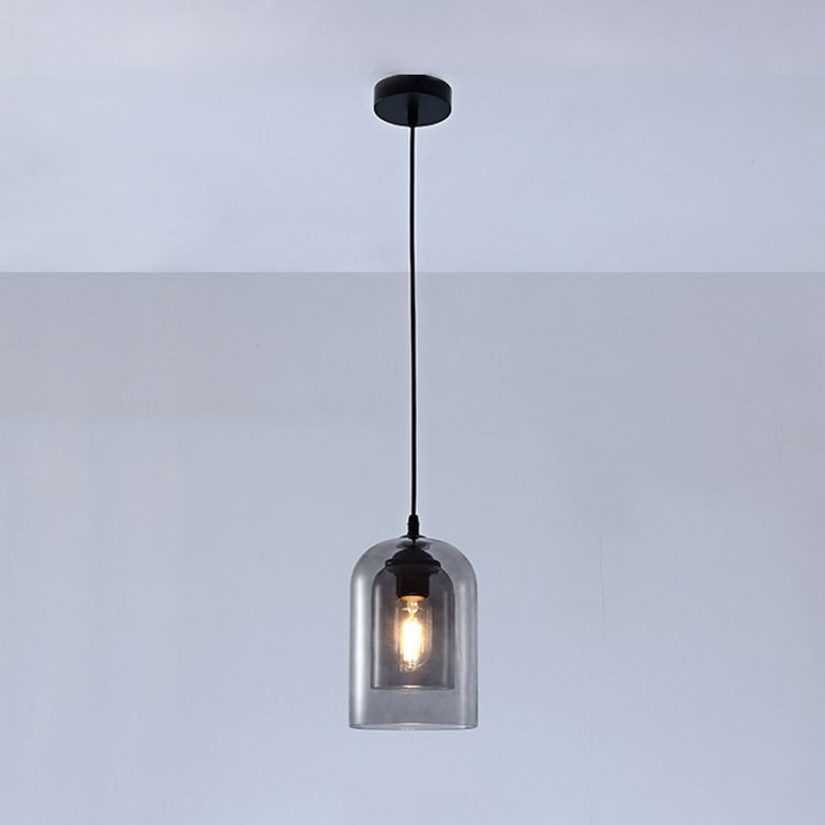 Doppelglas Hängelampe im modernen kreativen Stil Iron Bell Anhänger Licht für Esszimmer