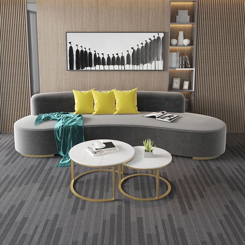 Nordic Modern Curved Sofa with Close Back Modern Living Room Armless Sofa