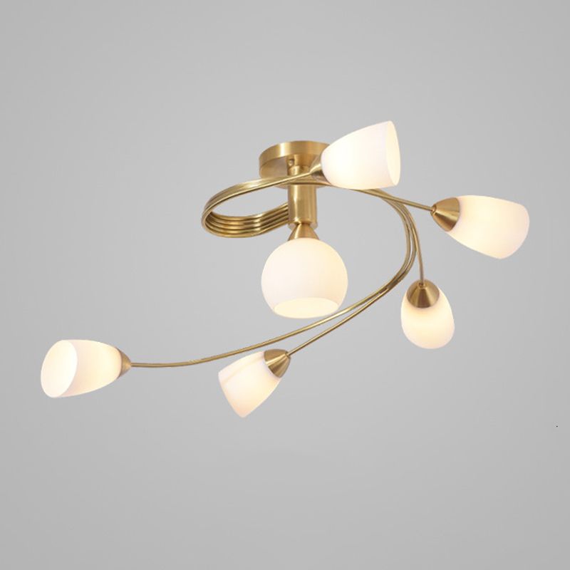 Metal Geometric Flush Mount Lights Contemporary Style 4/6 Lights Flush Ceiling Lights