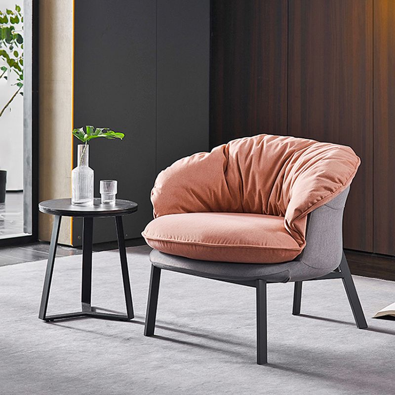 Modern Style Fabric Armrest Cushioned Against Black Arm Chair