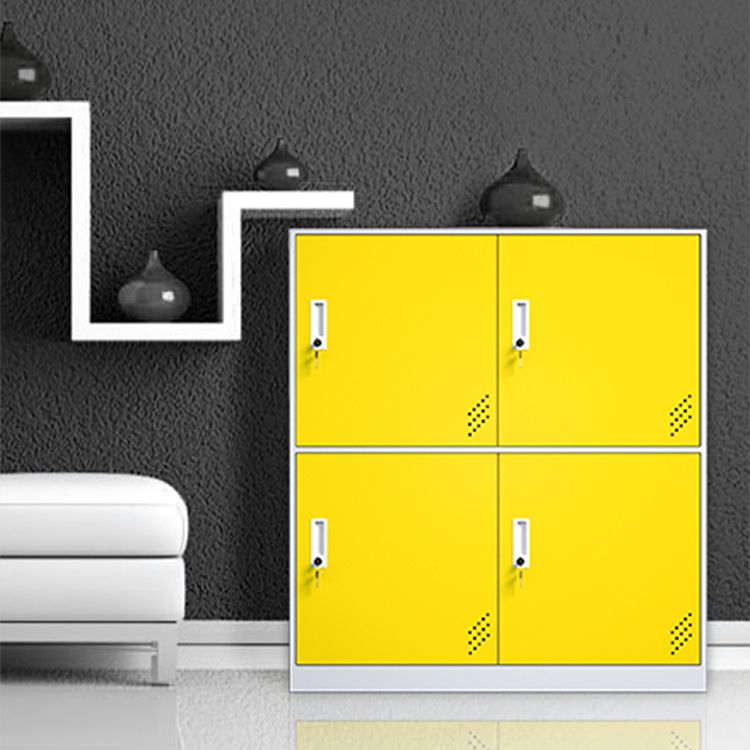 Matte Finish Steel Storage Cabinet with Hinged Doors Contemporary Non-Hanging Armoire