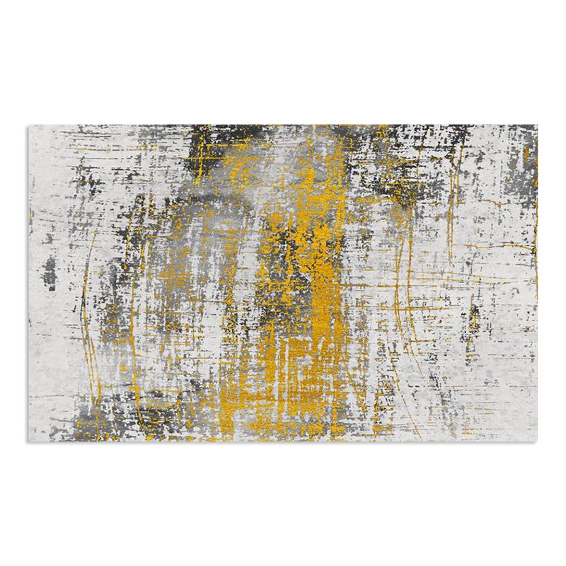 Modern Rug Gray Polyester Abstract Graphic Rug Stain Resistant Rug for Living Room