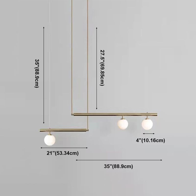 Sphere Island Lights Modernismus Glas Anhänger Licht in Gold für Esszimmer