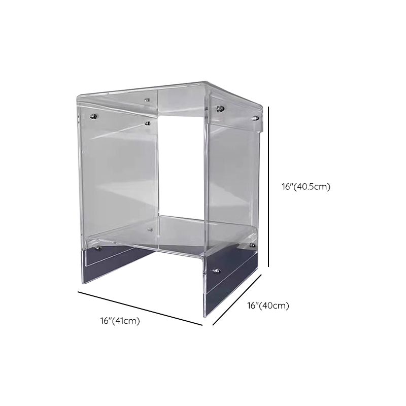 Plastic Side End Table 15.94" Wide Sled Sofa Side Accent Table