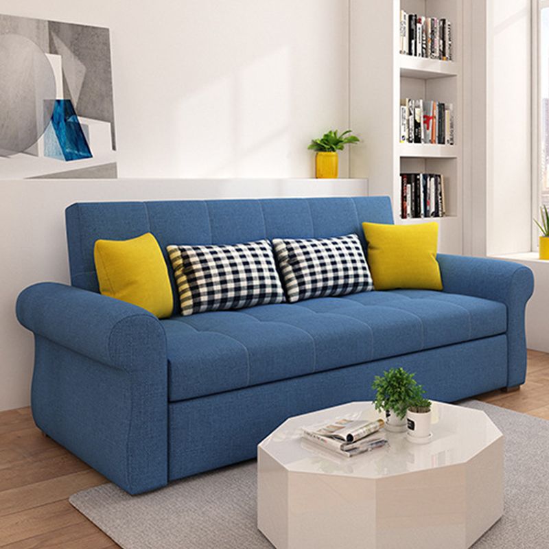 Cushion Back Futon Sofa Bed Pillow Included Flared Arms Sleeper Sofa