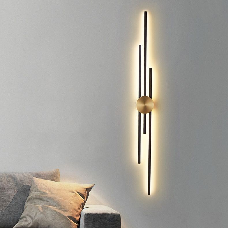 Multi Lights Linear Wall Lighting Fixtures Modern Style Metal Wall Mounted Lights