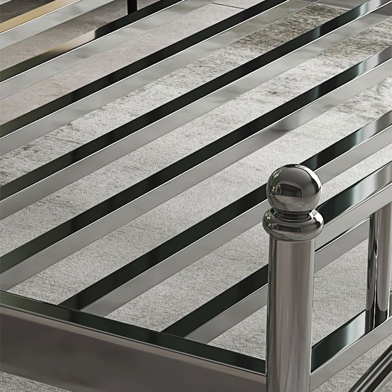 Modern Silver Color Bed Headboard Standard Bed with Metal Legs