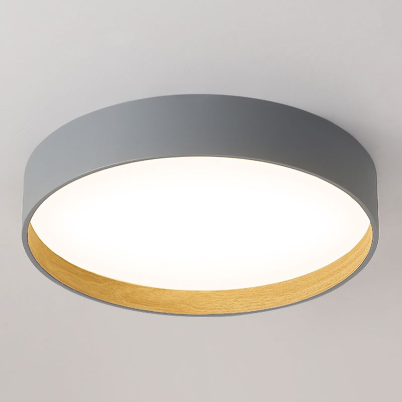 Round Shape LED Ceiling Lamp Modern Simple Style Iron 1 Light Flush Mount for Bedroom