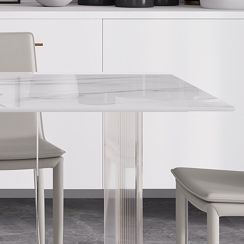 Modern 1/4/5/7 Pieces Dining Table Rectangle Stone Furniture in White