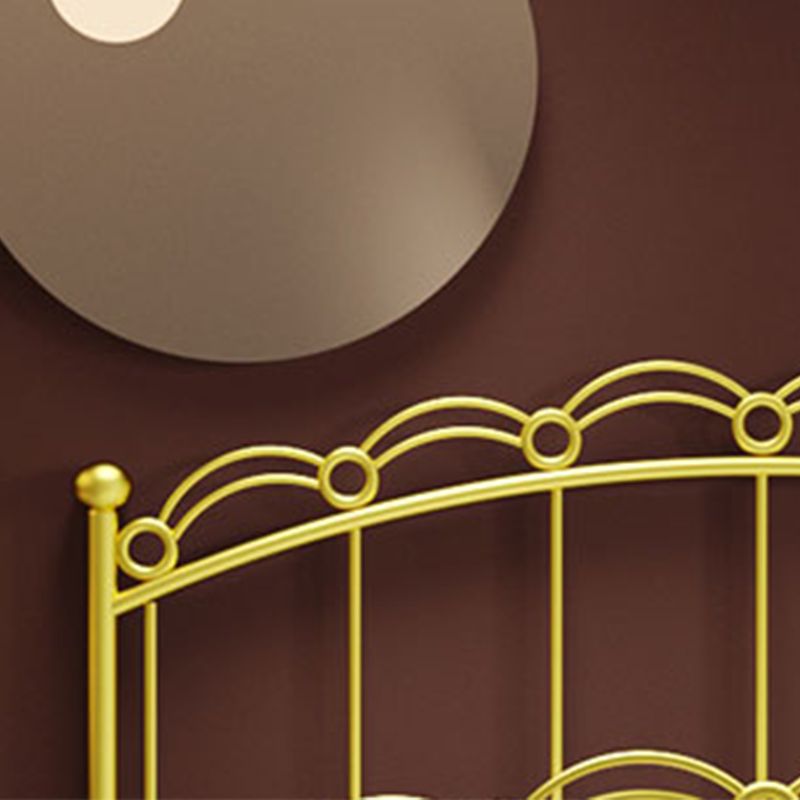 Open-Frame Glam Bed Metal Bed Frame with Rainbow Headboard and Footboard