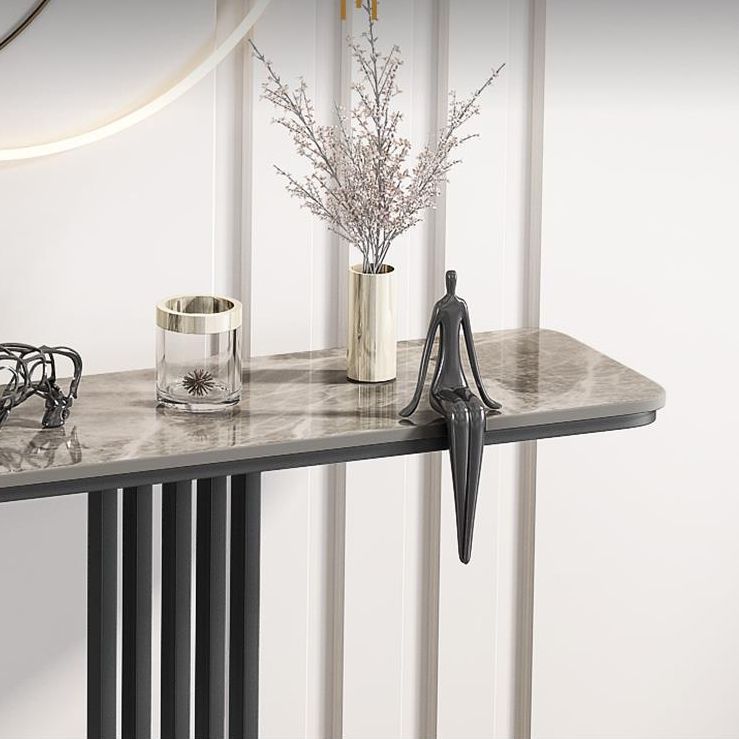 Scratch Resistant Rectangle Table 11.81" W x 31.49" H Stone Table for Hall