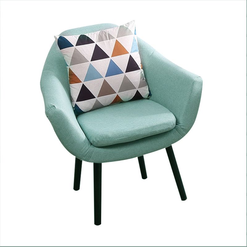 Modern Style Wood Armrest Cushion Back Strap Pillow Arm Chair