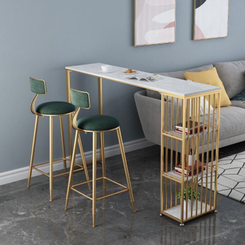 Faux Marble Bar Table Set Glam Rectangle 1/2/3 Pieces Counter Table