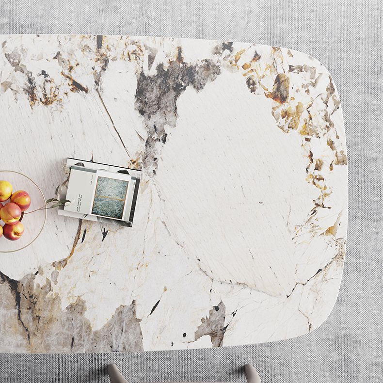 Modern Style Sintered Stone Dining Table with Rectangle Shape Standard Height Table for Home Use