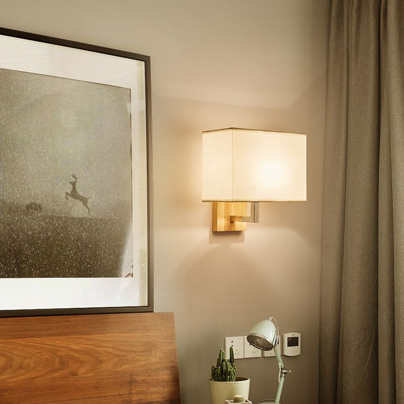 Modern Nordic Wall Lights Fabric 1-Light Wall Mounted Lamps for Bedroom