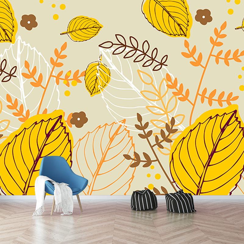 Environment Friendly Tropical Plants Mural Decorative Wallpaper for Room