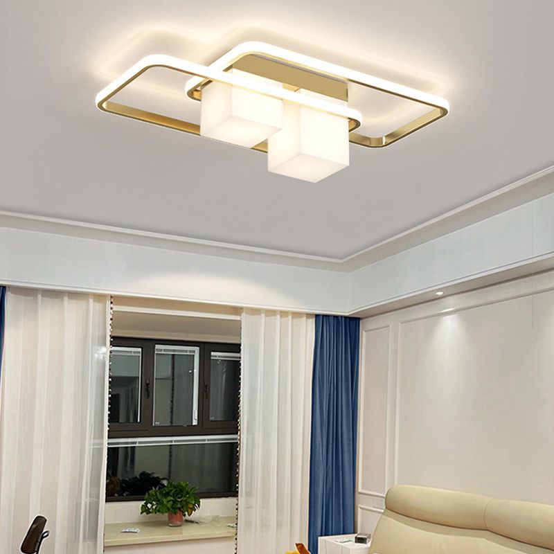 Modern Ceiling Lighting Metal and Acrylic Flush Mount Fixture for Bedroom