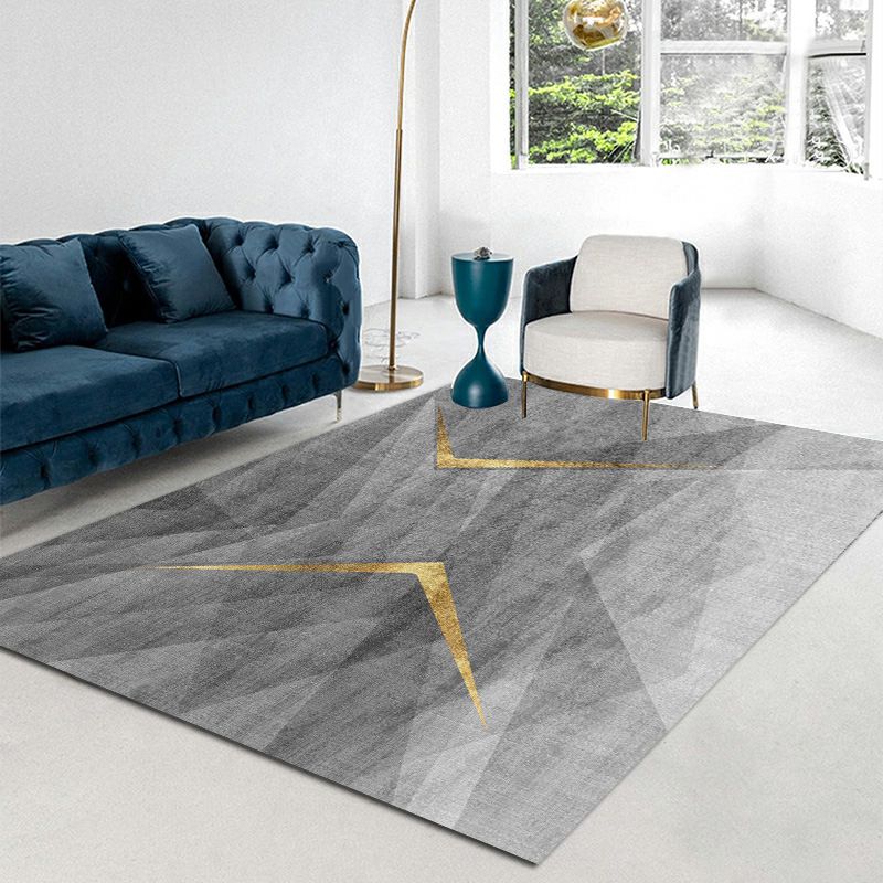 Modern Gray Tone Carpet Gorgeous Polyester Indoor Rug Living Room Area Rug with Non-Slip Backing