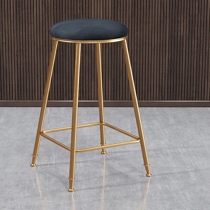 Nordic Design Stackable Backless Barstools for Home Upholstered Bar Stools with Metal Legs