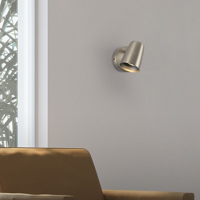 Modernism Single Nickel/Black/White Wall Mounted Sconce Mrtal Shaded Wall Light