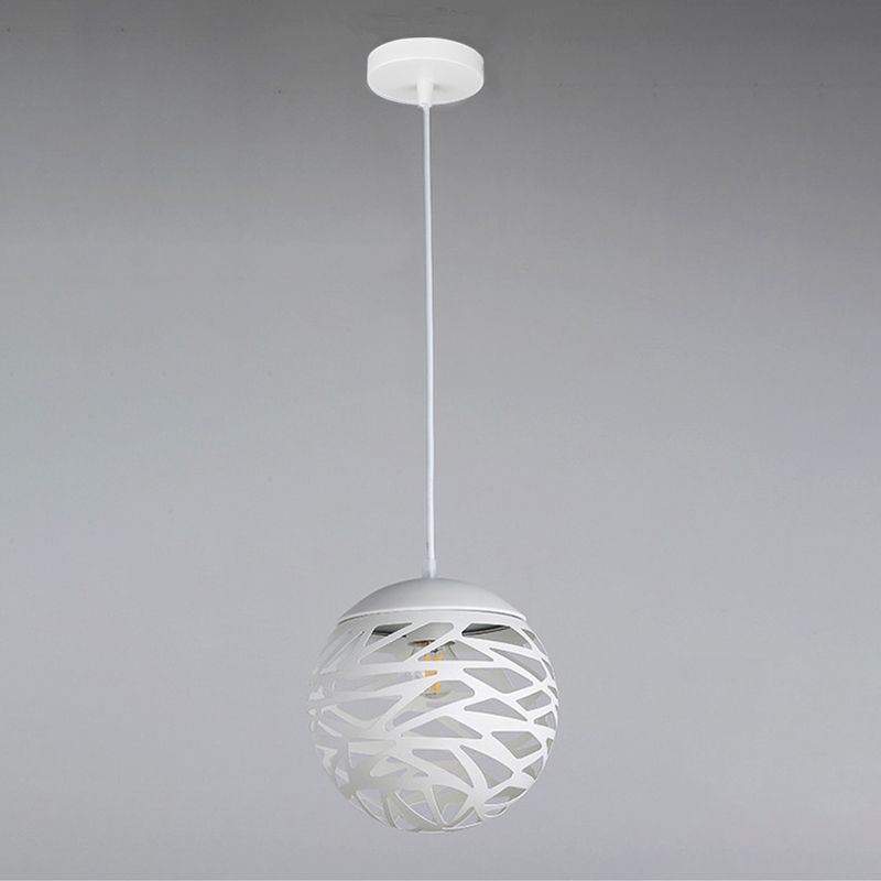 Luz de colgante colgante global estilo minimalista de metal blanco accesorio de iluminación colgante