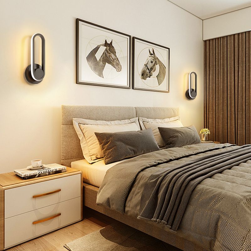 Modern Simple Aluminum Wall Light Ellipse Shape Rotatable Wall Lamp for Living Room