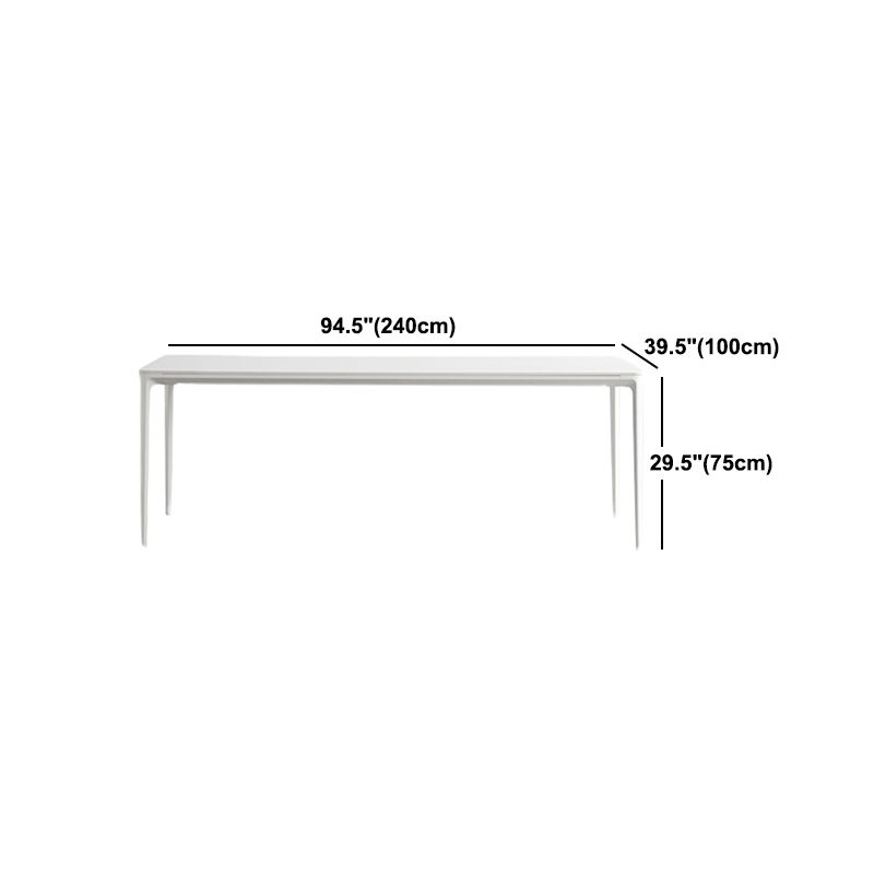 Modern White Dining Table Set 1/2/5/6/7 Pieces Rectangle Dinette Set with Sintered Stone