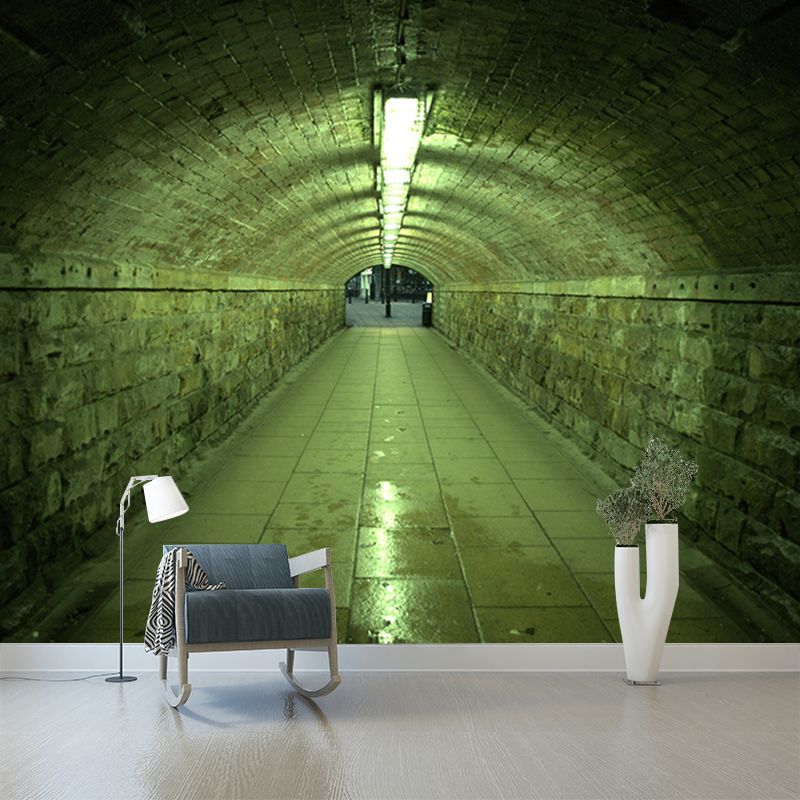 3D Illusion Wall Mural Contemporary Mildew Resistant Wall Art for Living Room