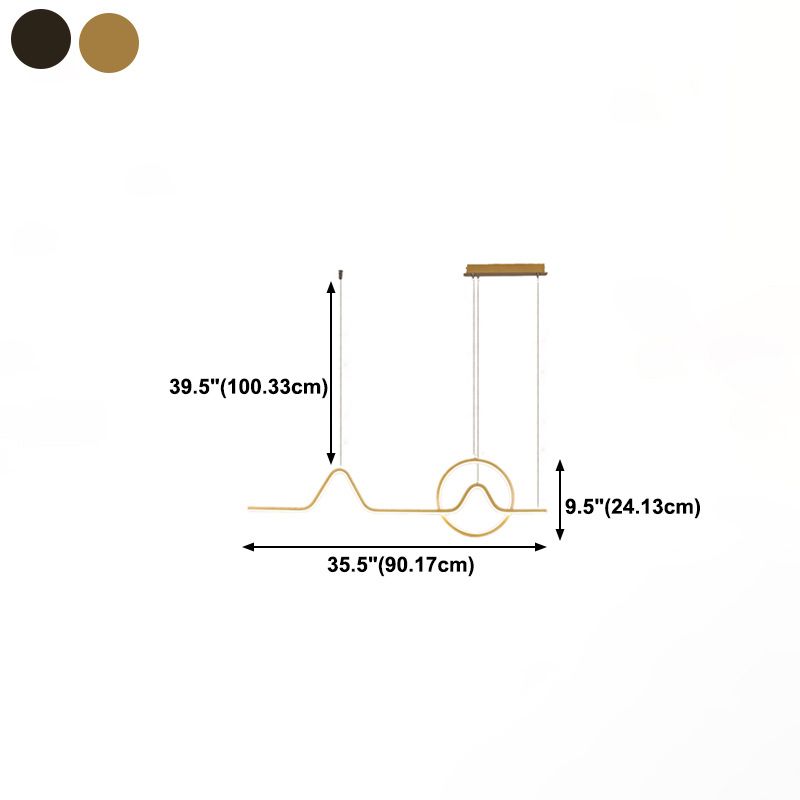 Linear Shape Island Pendants Contemporary Metal 2 Light Pendant Lighting Fixtures