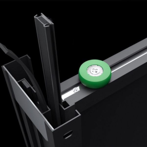 Matte Gray Bypass Shower Door Full Frame Tempered Glass Shower Door