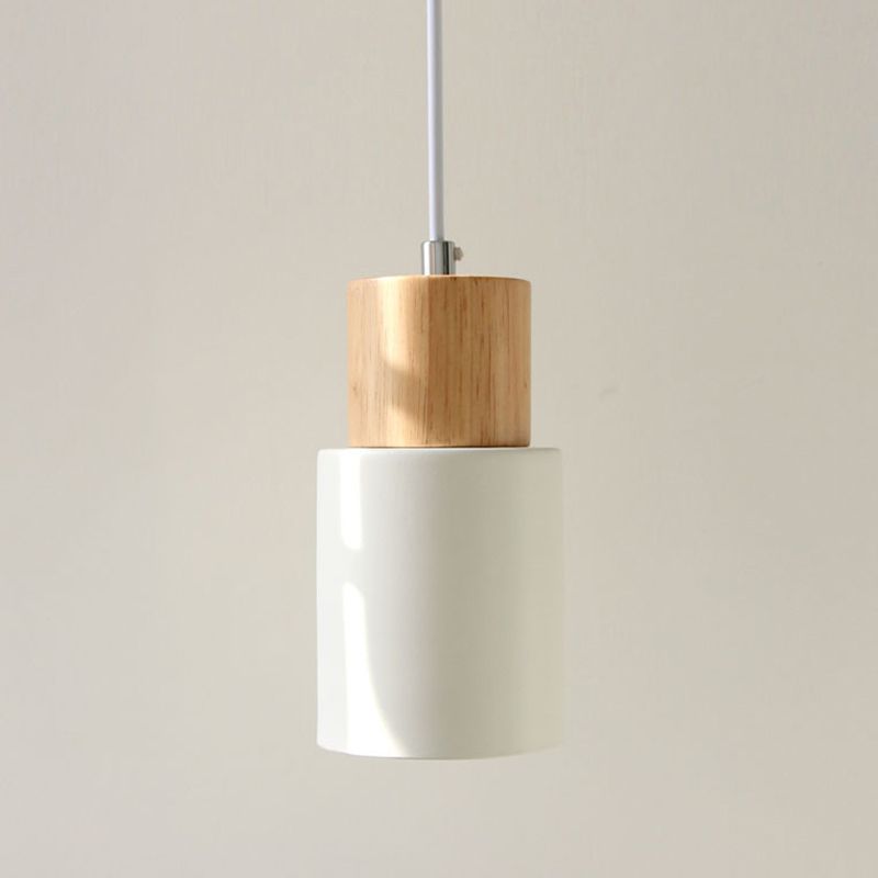 Cylindrical Mini Pendant Light Fixture Nordic Metal Single Hallway Hanging Light
