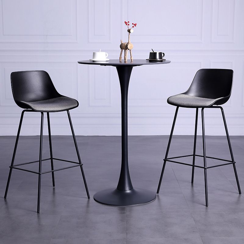 Modern Plastic Bar-stool Bucket Seat Counter Bar Stool with Metal Legs