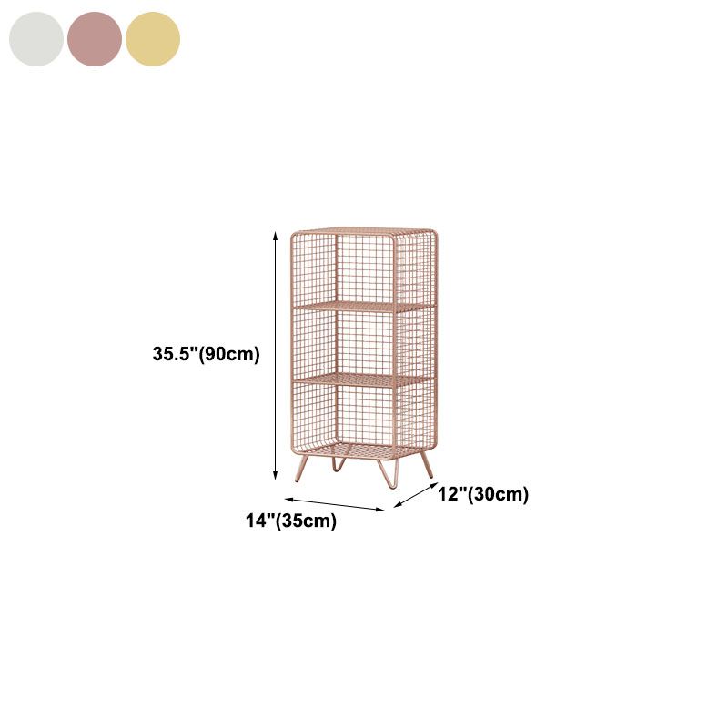 12" D Metal Frame Bookshelf Modern Closed Storage Bookcase for Bedroom