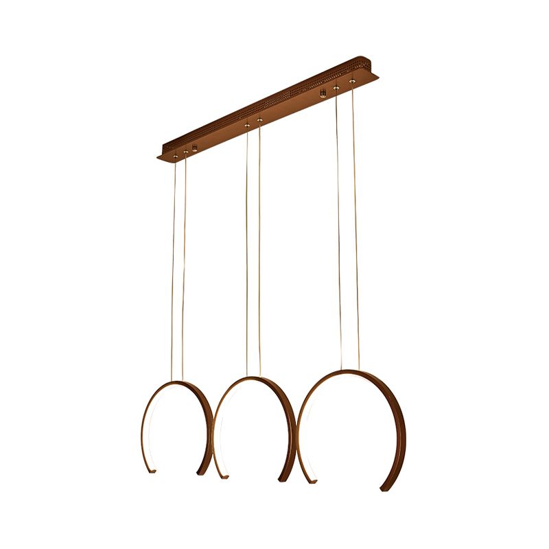 Acryl C-Form Pendelleuchten Leuchtanlage Einfacher Stil Weiß/Kaffee-LED-Decke für Speisesaal