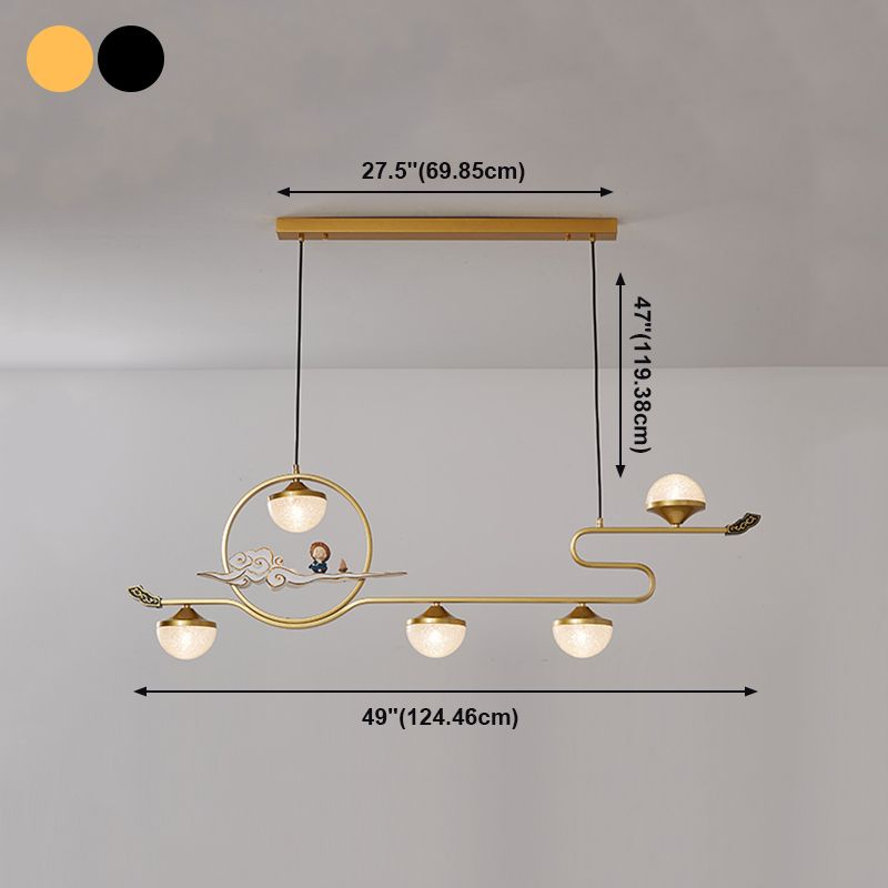 Lámparas colgantes modernas de la isla Restaurante de 5 luces colgantes de lámparas con sombra acrílica