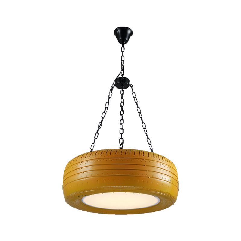 Creative Industrial Hanging Light Car Tire Rubber Chandelier with Hanging Chain for Bar