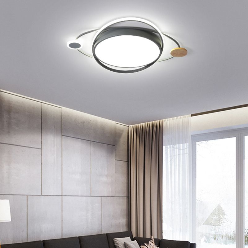 Metal Round Shape Flush Ceiling Light Modern Style 3 Lights Flush Mount Lighting