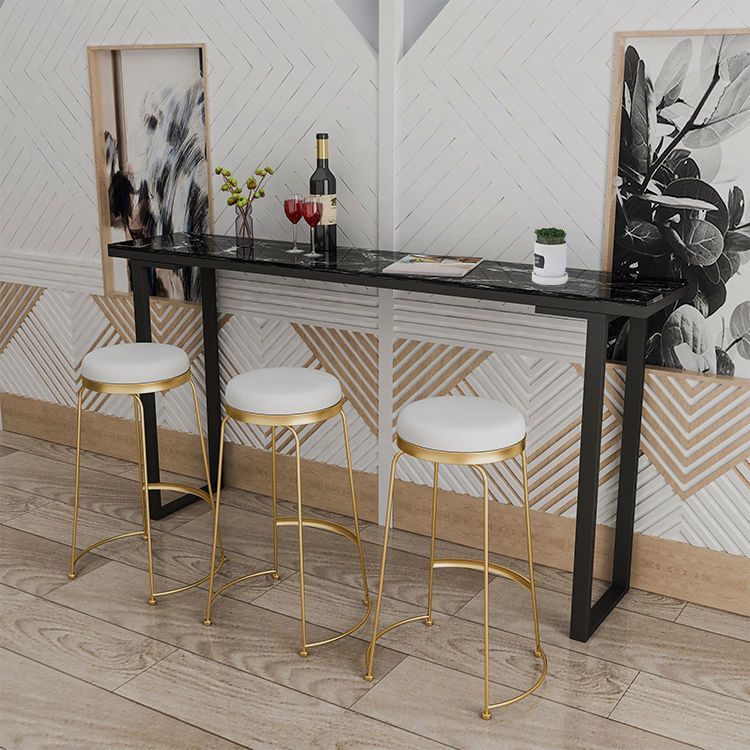 Modern Bar Table Set 1/4/7 Pieces Faux Marble Counter Table with Upholstered Stools