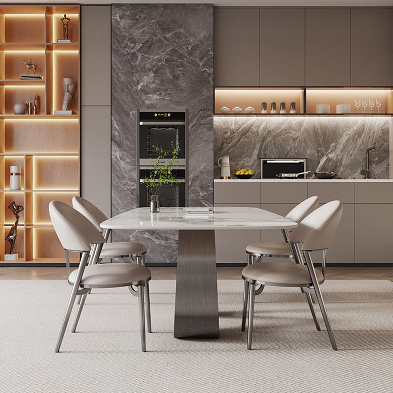 Kitchen Dinner Table Dining Room Stone Rectangle Dining Table
