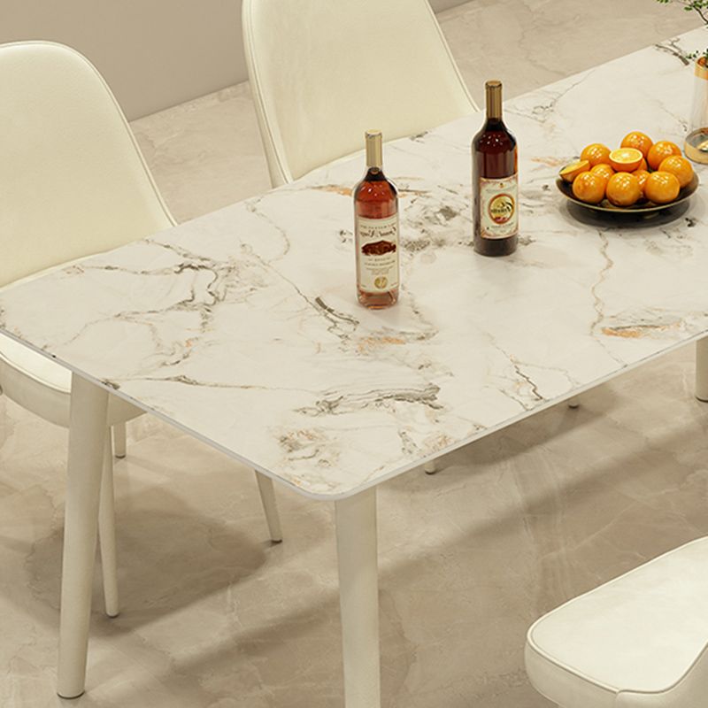 Modern Rectangle Stone Dining Table 1/5/7 Pieces Dining Set for Cafe