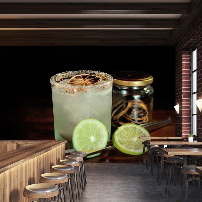 Cocktail Mural Wallpaper Unique Decorative Restaurant Wall Art, Custom Size Available