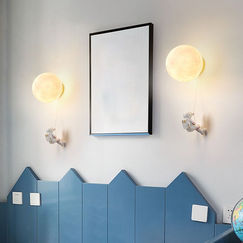 Cartoon Style Wall Light Ball Shape Wall Lamp for Children's Room (Included Doll)